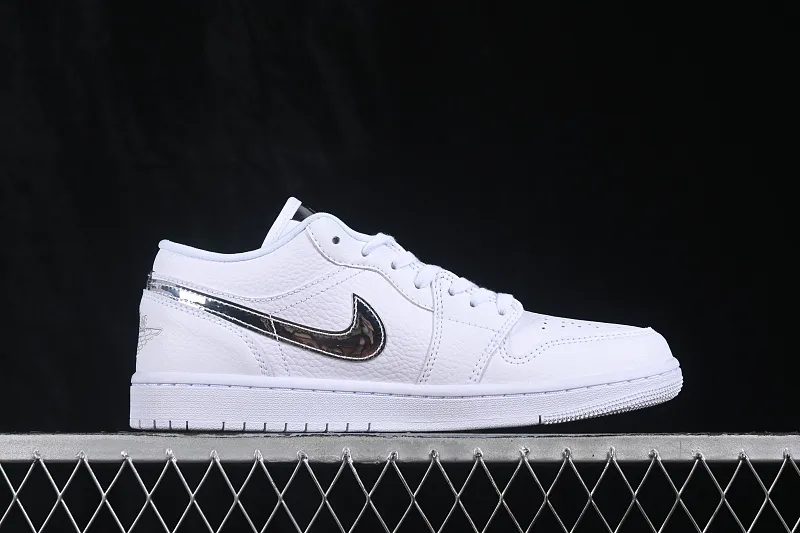 All categories Air Jordan Jordan series basketball shoes Air Jordan 1 Low G version pure original Air Jordan 1 Low AJ1 Joe 1 all silver hook low-top retro culture basketball shoes IQ9381-100